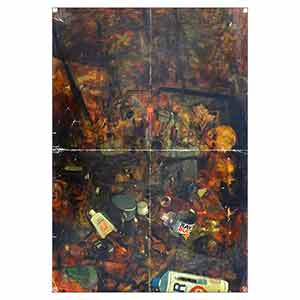 Gilles Le Dez, amoncellement-boites,  x cm, techniques mixtes, papier, 1979
