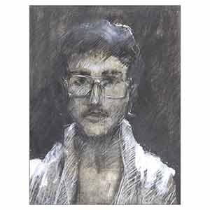Gilles Le Dez, auto-portrait,  x cm, techniques mixtes, papier, 1979