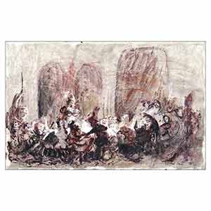 Gilles Le Dez, banquet,  x cm, techniques mixtes, papier, 1979