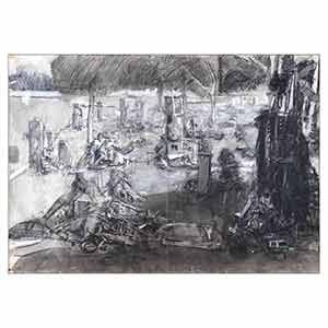 Gilles Le Dez, grande-jatte-machine,  x cm, techniques mixtes, papier, 1979