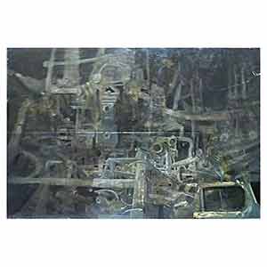 Gilles Le Dez, machine-espace-nuit,  x cm, techniques mixtes, papier, 1979