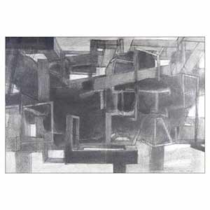 Gilles Le Dez, structure-corps,  x cm, techniques mixtes, papier, 1982