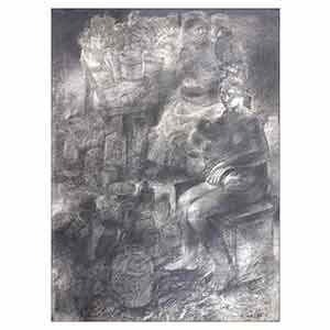 Gilles Le Dez, maternite-debarras,  x cm, techniques mixtes, papier, 