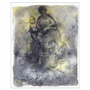 Gilles Le Dez, maternite,  x cm, techniques mixtes, papier, 1984