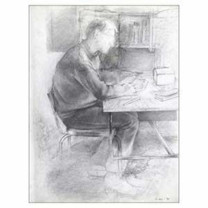 Gilles Le Dez, xavier-lecture,  x cm, techniques mixtes, papier, 1984