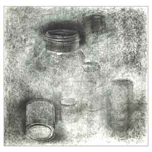 Gilles Le Dez, etude-bocaux,  x cm, techniques mixtes, papier, 1985