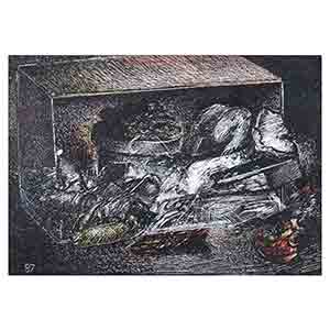 Gilles Le Dez, boite-photo-vii,  x cm, techniques mixtes, papier, 1987