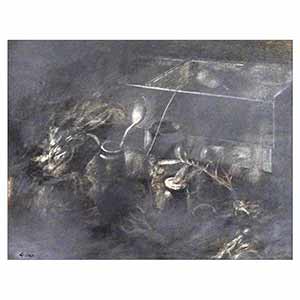 Gilles Le Dez, recoin-restes,  x cm, techniques mixtes, papier, 1988