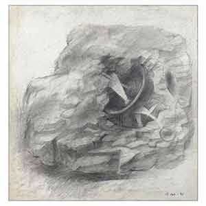 Gilles Le Dez, sediments-objet,  x cm, techniques mixtes, papier, 1988