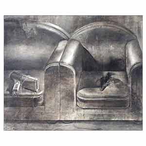 Gilles Le Dez, ensemble-sechoir,  x cm, techniques mixtes, papier, 1990