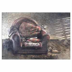 Gilles Le Dez, fauteuil-poignard,  x cm, techniques mixtes, papier, 1990