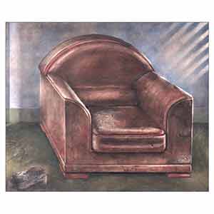 Gilles Le Dez, fauteuil-rouge,  x cm, techniques mixtes, papier, 1990