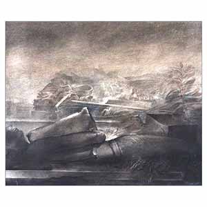 Gilles Le Dez, sommeil,  x cm, techniques mixtes, papier, 1990