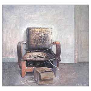 Gilles Le Dez, fauteuil-eventre-carton,  x cm, techniques mixtes, papier, 1991
