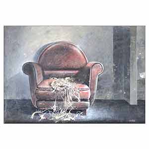 Gilles Le Dez, fauteuil-eventre,  x cm, techniques mixtes, papier, 1991