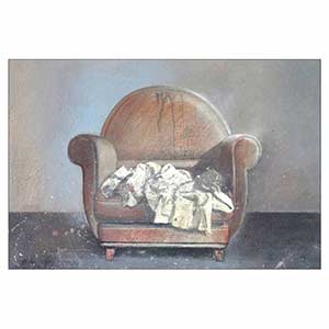 Gilles Le Dez, voile-gant-bleu,  x cm, techniques mixtes, papier, 1991