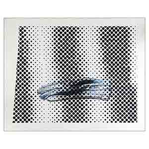 Gilles Le Dez, voile-gant-bleu,  x cm, techniques mixtes, papier, 1991