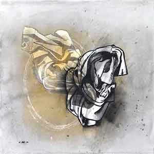 Gilles Le Dez, pivot,  x cm, techniques mixtes, papier, 1993