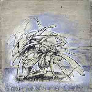 Gilles Le Dez, croissance,  x cm, techniques mixtes, papier, 1994