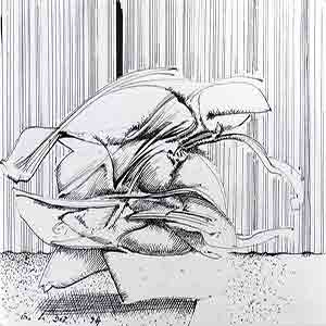 Gilles Le Dez, energie,  x cm, techniques mixtes, papier, 1994