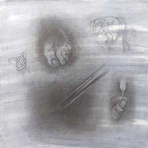 Gilles Le Dez, lumieres,  x cm, techniques mixtes, papier, 1994