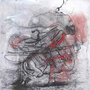 Gilles Le Dez, course,  x cm, techniques mixtes, papier, 1995