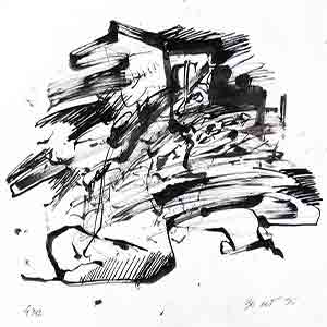 Gilles Le Dez, parcours,  x cm, techniques mixtes, papier, 1995