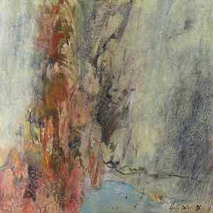Gilles Le Dez, cascade-automne,  x cm, techniques mixtes, papier, 1996