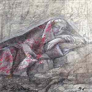 Gilles Le Dez, couverture-rouge,  x cm, techniques mixtes, papier, 1996