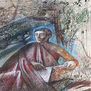 Gilles Le Dez, etude-personnage,  x cm, techniques mixtes, papier, 1996