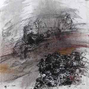 Gilles Le Dez, buissons,  x cm, techniques mixtes, papier, 1997