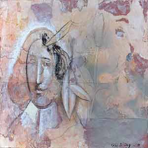 Gilles Le Dez, portrait-apparition,  x cm, techniques mixtes, papier, 1998