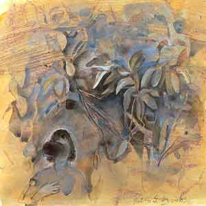Gilles Le Dez, traverse-foret,  x cm, techniques mixtes, papier, 1999