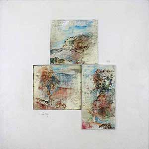 Gilles Le Dez, trois-temps-paysage,  x cm, techniques mixtes, papier, 1999
