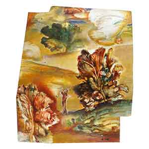 Gilles Le Dez, arbres-nuages-homme, techniques mixtes, papier, 2001.