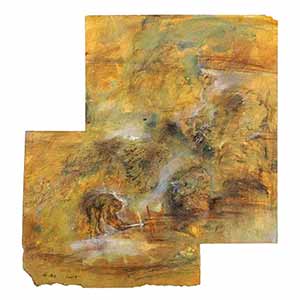 Gilles Le Dez, champs-becheur, techniques mixtes, papier, 2001.