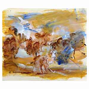 Gilles Le Dez, homme-travail, techniques mixtes, papier, 2002.