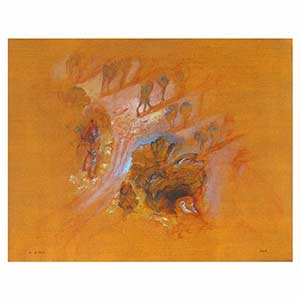 Gilles Le Dez, travail-champ, techniques mixtes, papier, 2003.