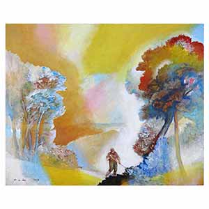 Gilles Le Dez, homme-foret, techniques mixtes, papier, 2004.