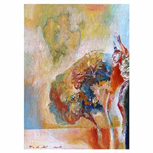 Gilles Le Dez, saut-buisson, techniques mixtes, papier, 2004.