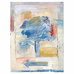 Gilles Le Dez, arbre-fleche, techniques mixtes, papier, 2006.