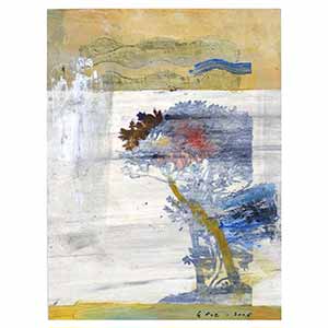 Gilles Le Dez, arbres-panneau, techniques mixtes, papier, 2006.
