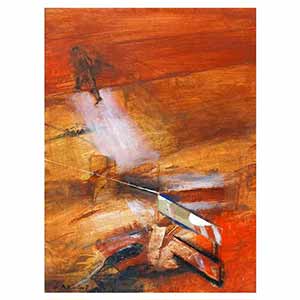 Gilles Le Dez, barriere-homme, techniques mixtes, papier, 2007.