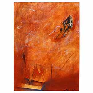 Gilles Le Dez, escalier-homme, techniques mixtes, papier, 2007.