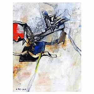 Gilles Le Dez, restes-sol-rouge, techniques mixtes, papier, 2008.