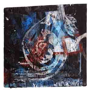 Gilles Le Dez, foule-spirale, techniques mixtes, papier, 2011.