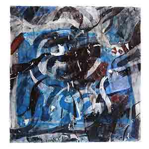 Gilles Le Dez, onde-ciel, techniques mixtes, papier, 2011.