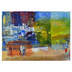 Gilles Le Dez, reflets-place, techniques mixtes, papier, 2013.