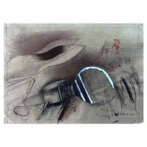 Gilles Le Dez, vis-feuilles, techniques mixtes, papier, 2014.