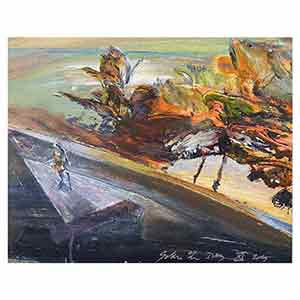 Gilles Le Dez, traverse-arbres, techniques mixtes, papier, 2015.